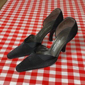 WOMENS SERGIO ROSSI PEWTER SHINY HEELS - SIZE 7